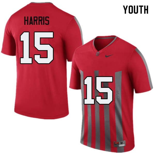 Ohio State Buckeyes Jaylen Harris Youth #15 Throwback Authentic Stitched College Football Jersey